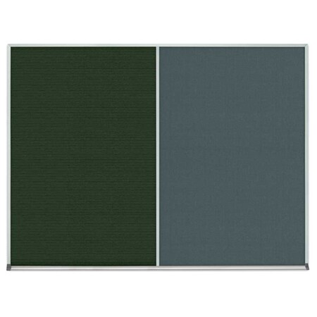 United Visual Products Single Door Radius Corkboard, 24"x36", Sat, UV7001RC-SATIN-SURF UV7001RC-SATIN-SURF
